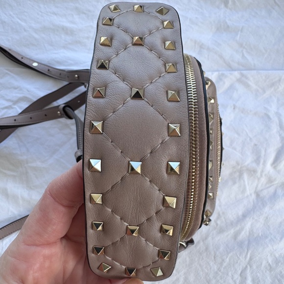 Valentino Nappa Quilted Mini Rockstud Spike Backpack Poudre - Picture 10 of 10